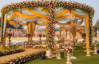 Neon-Garba Nights: Reimagining Sangeet Decor with Kinetic Lighting & LED Installations